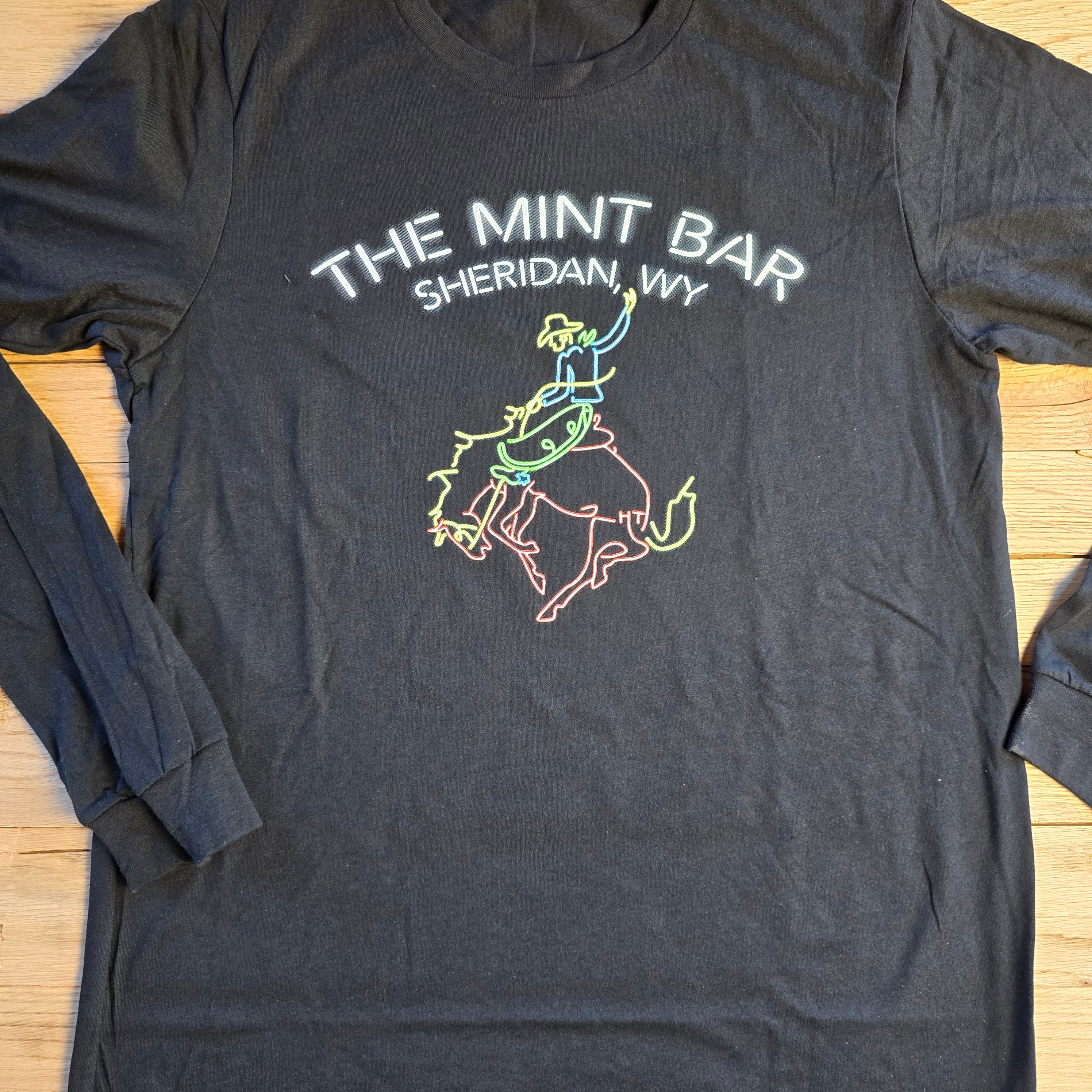 Full Front Neon Sign Long Sleeve - Solid Black – THE MINT BAR WYO