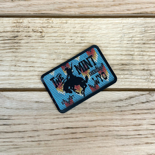 Beadwork to Black Leatherette Iron-on Patch - Single