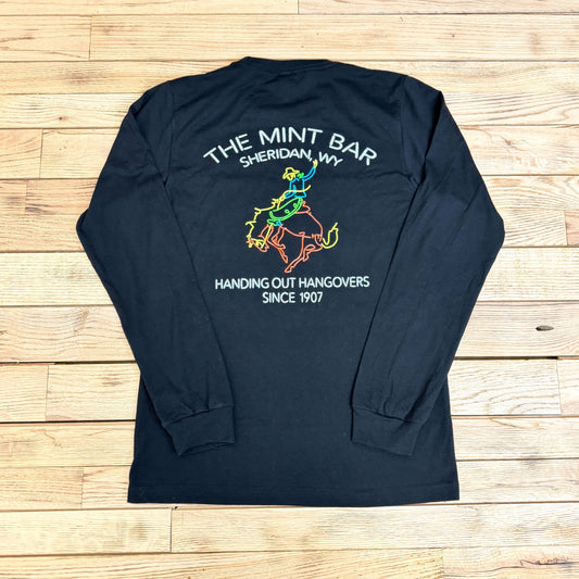Full Back Neon Sign Long Sleeve - Solid Black