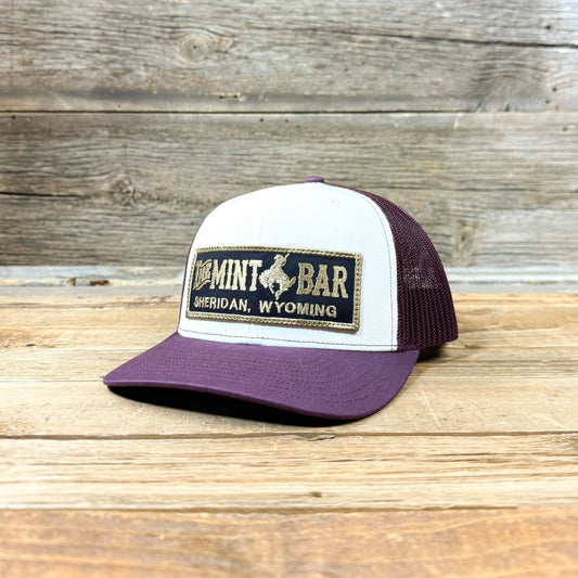 Gold/Black Emblem Patch Hat - White/Maroon