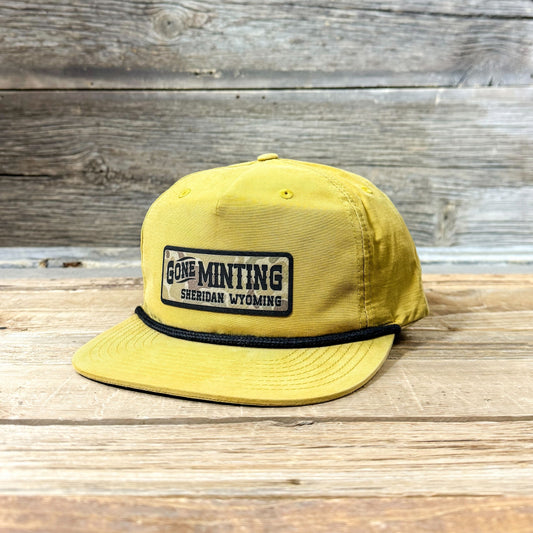 Gone Minting Leatherette Duck Camo Patch Grandpa Hat - Biscuit/Black