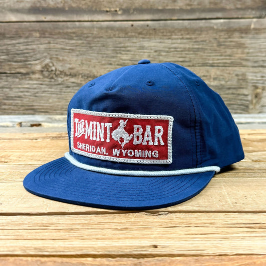 Red Emblem Patch Grandpa Hat - Navy/White