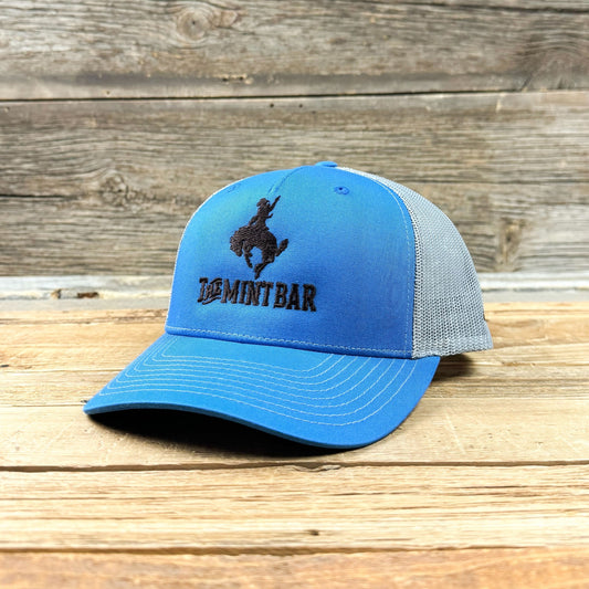 Brown Stacked Logo Hat - Cobalt/Grey