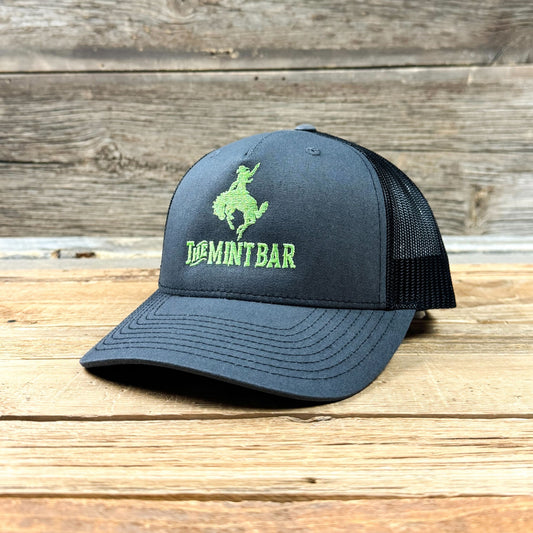 Lime Green Stacked Logo Hat - Charcoal/Black