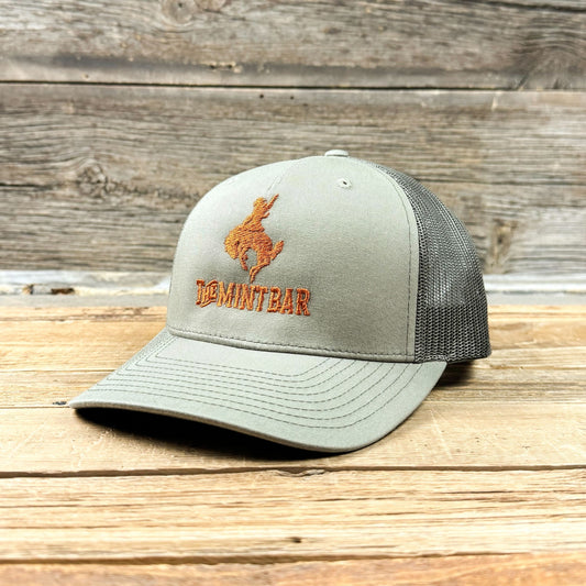 Rust Orange Stacked Logo Hat - Pale Khaki/Loden