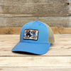 Aztec to Black Leatherette Patch Hat - Columbia Blue/Khaki
