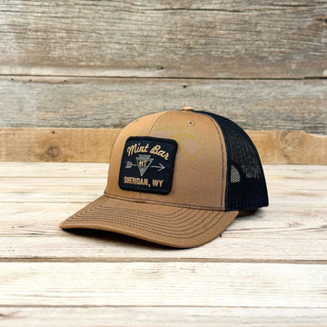 Black Arrowhead Patch Hat - Caramel/Black