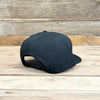 Black to Gold Leatherette Patch 5 Panel Snapback w/ Rope - Black/Copper Chainlink Rope