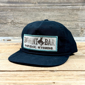 Cream Emblem Patch Grandpa Hat - Black/Black