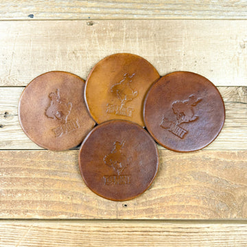 Embossed Leather Coaster Set