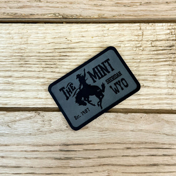 Flint to Black Leatherette Iron-on Patch - Single