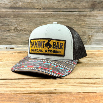 Mustard Felt Emblem Patch Aztec Hat - Stone/Brown/Gold
