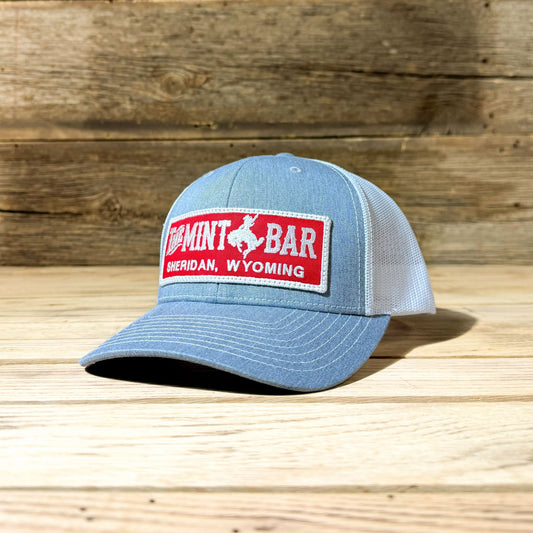 Red Emblem Patch Hat - Heather Grey/White