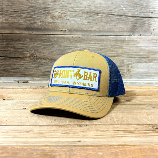 White/Royal Emblem Patch Hat - Biscuit/True Blue