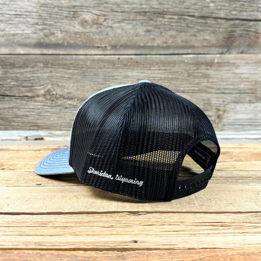 White Stacked Logo Hat - Heather Grey/Black